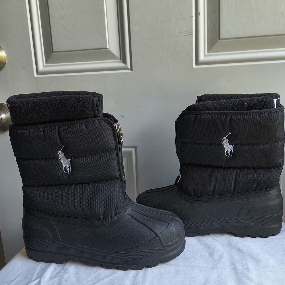 Polo Ralph Lauren Winter Zip Snow Boots 7 Black